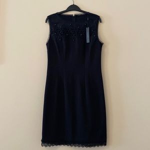 NWT tahari dress with lace neckline
